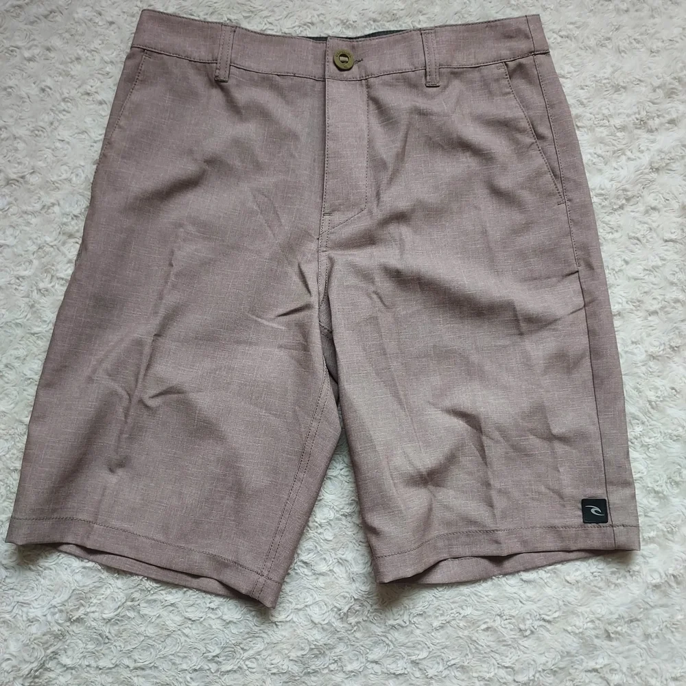 Rip Curl Heathered Tan Flat Front Boardwalk Shorts W29 Beach Surf Summer Spring